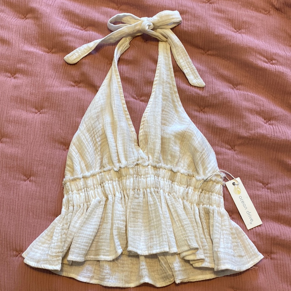 Linen/gauze halter top NWT